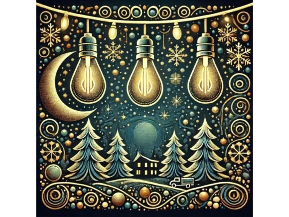 Download Holiday Lights with Textured Brush Detai - Premium Resources